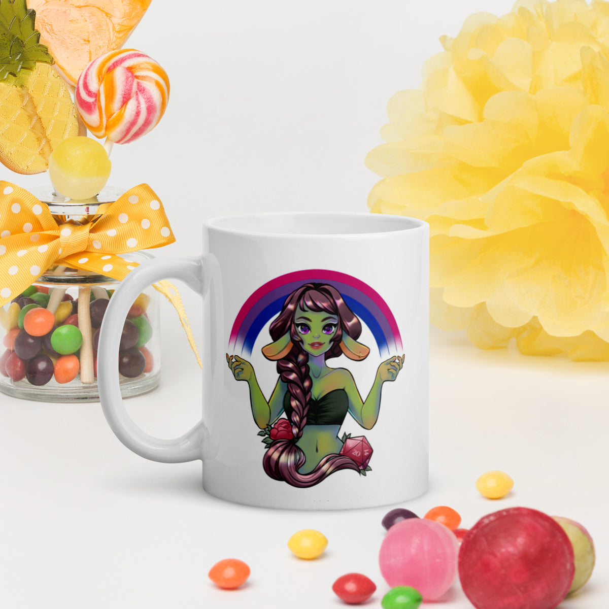 Pride Goblin - Bisexual - Weiße, glänzende Tasse