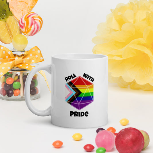 Roll With Pride - Weiße, glänzende Tasse