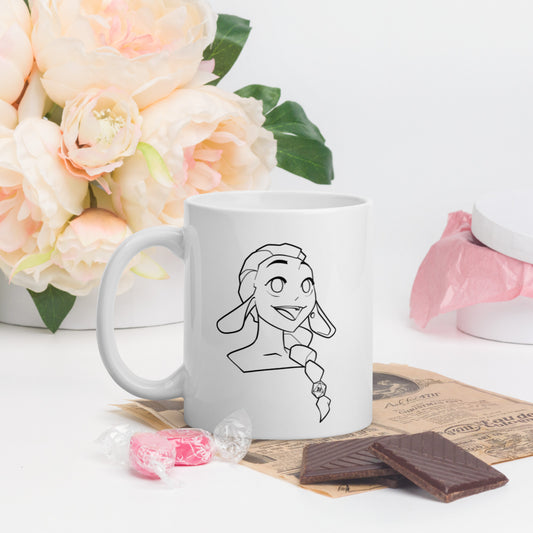 Goblin Girl 1 - Weiße, glänzende Tasse