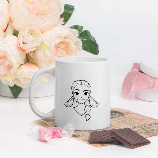 Goblin-Girl 2 - Weiße, glänzende Tasse