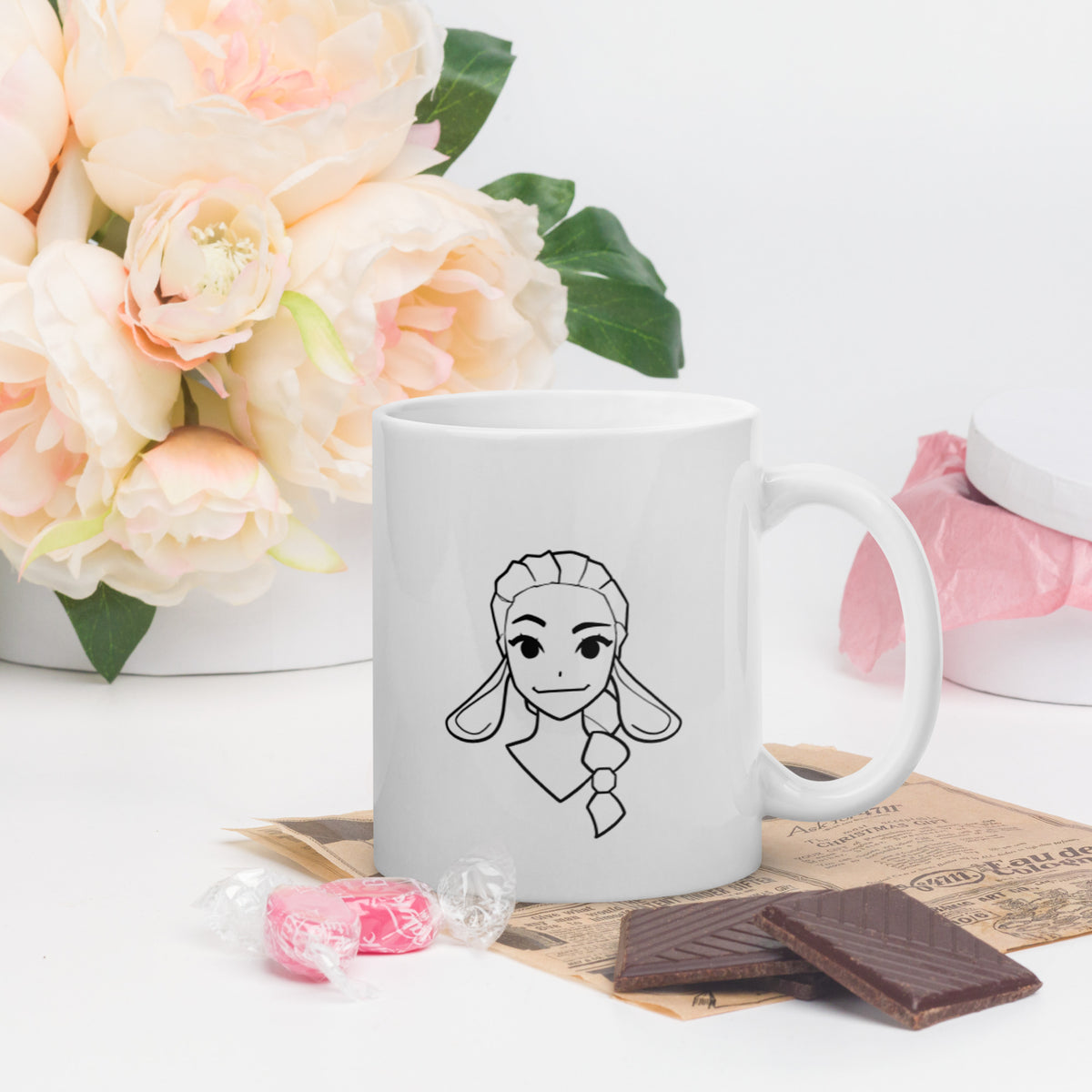 Goblin-Girl 2 - Weiße, glänzende Tasse