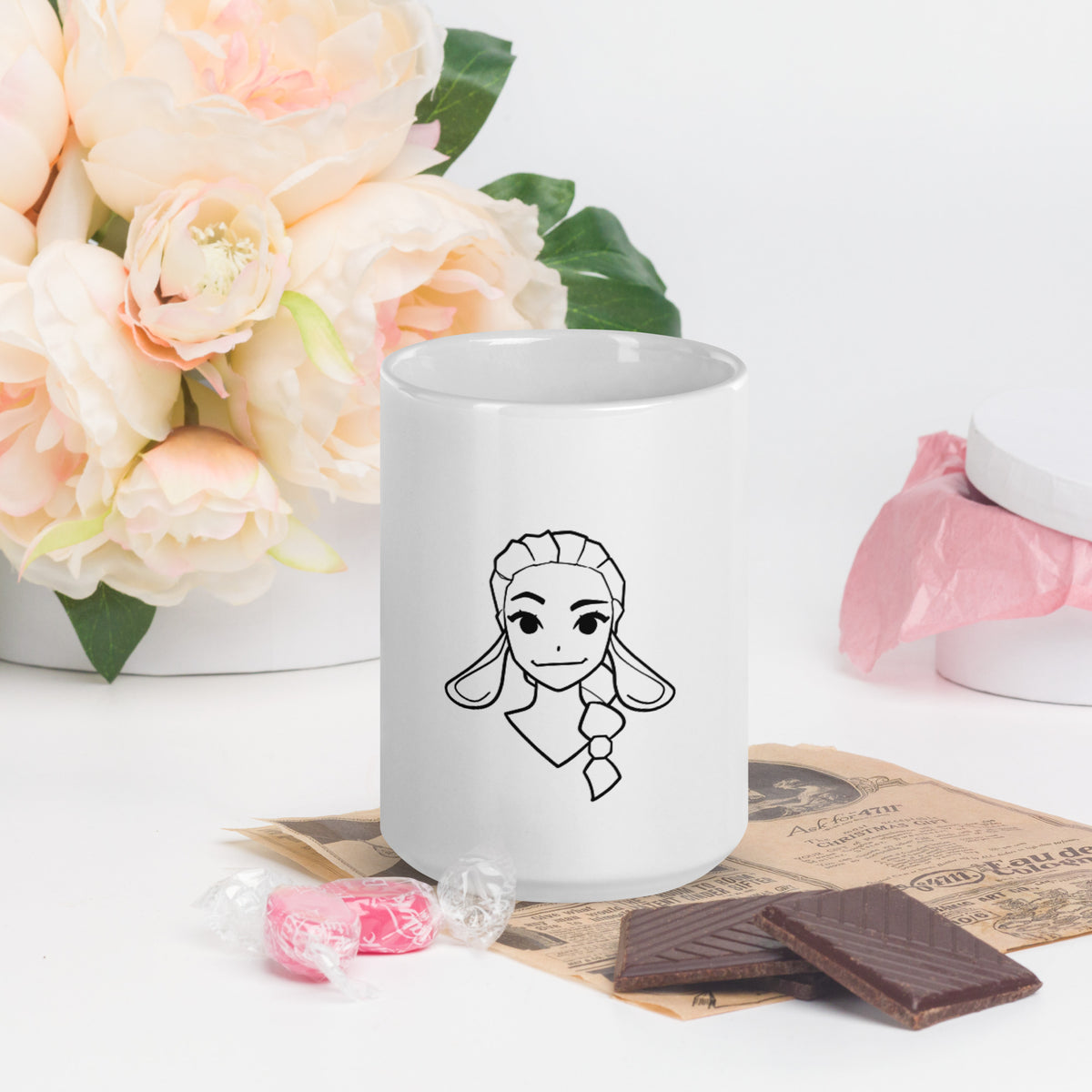 Goblin-Girl 2 - Weiße, glänzende Tasse