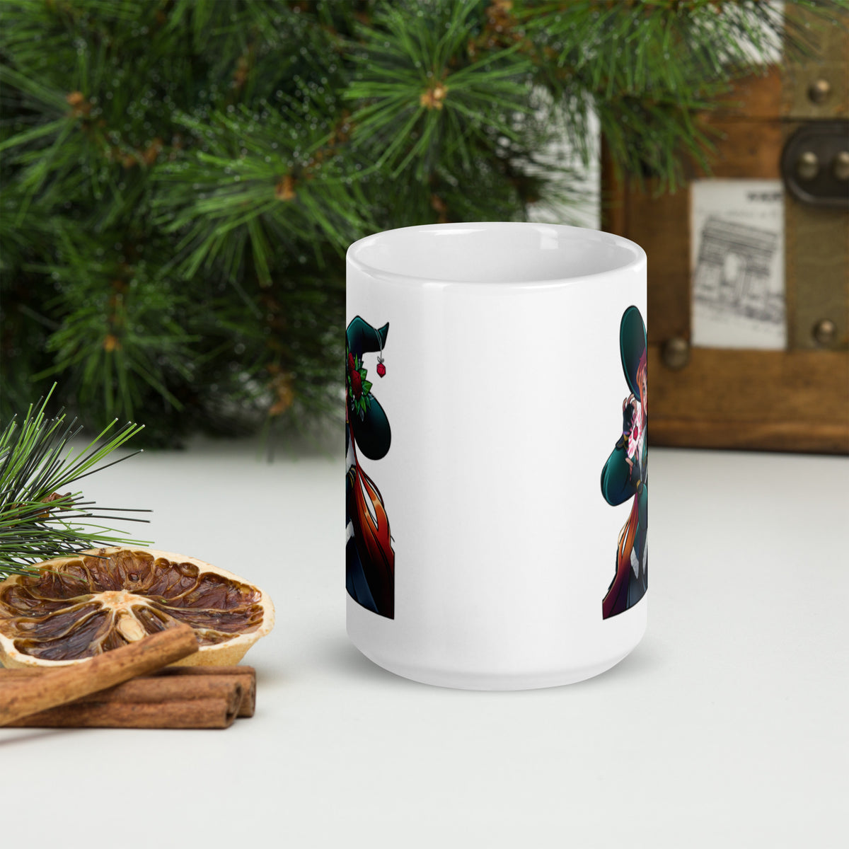 Weihnachts-Hexe - Weiße, glänzende Tasse